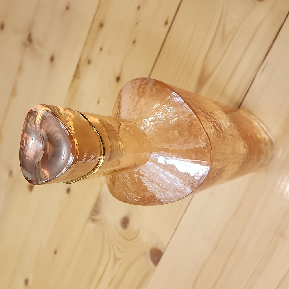 Anthropologie Zaza Decanter Hammered Glass Honey Luster - Picture 12 of 12